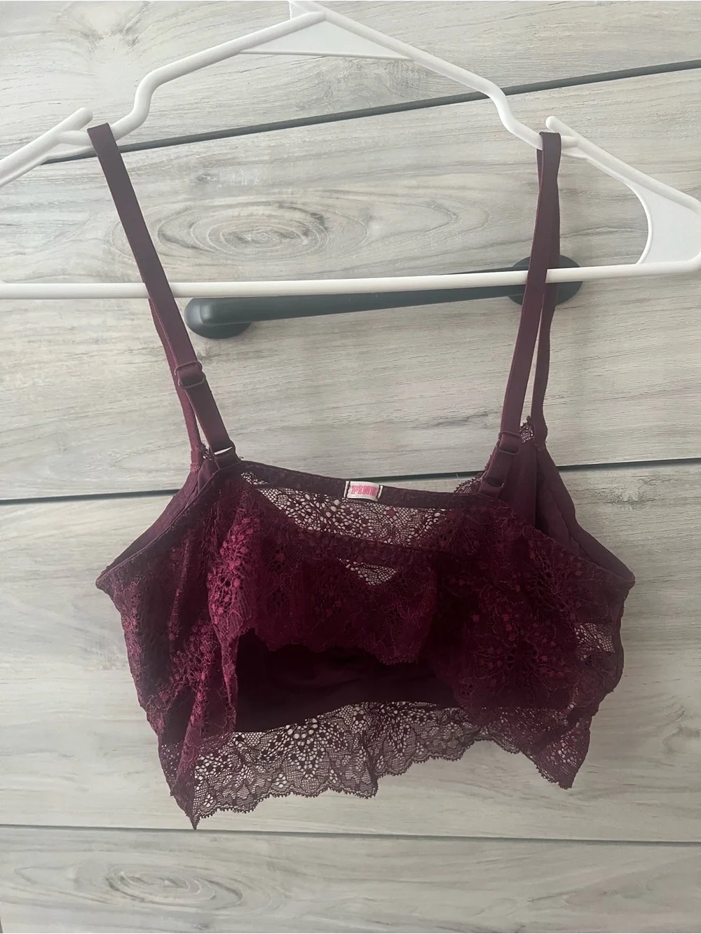 PINK Victoria's Secret Burgundy Lace Bralette